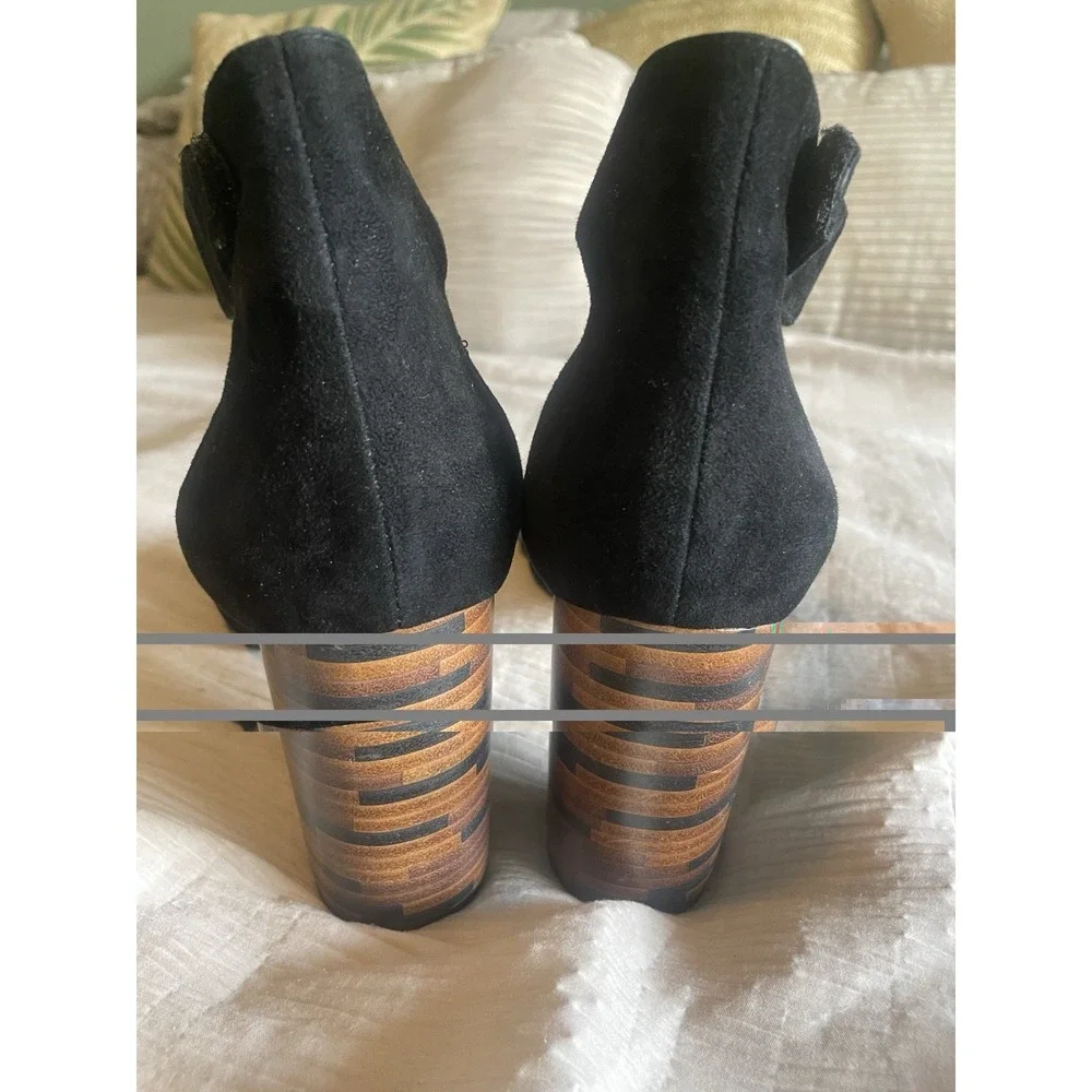 Jeffrey Campbell Lindsay Block heel Size 9.5 Club Party Cocktail Black Velvet